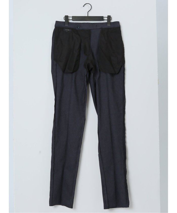 タカキュー TAKA-Q クロスストレッチ スリムフィット ノータックスラックス デニム風紺(セットアップ可能) メンズ パンツ ボトム ストレッチ 伸びる カジュアル ビジネス 通勤  （紺） 紺
