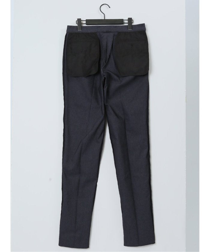 タカキュー TAKA-Q クロスストレッチ スリムフィット ノータックスラックス デニム風紺(セットアップ可能) メンズ パンツ ボトム ストレッチ 伸びる カジュアル ビジネス 通勤  （紺） 紺