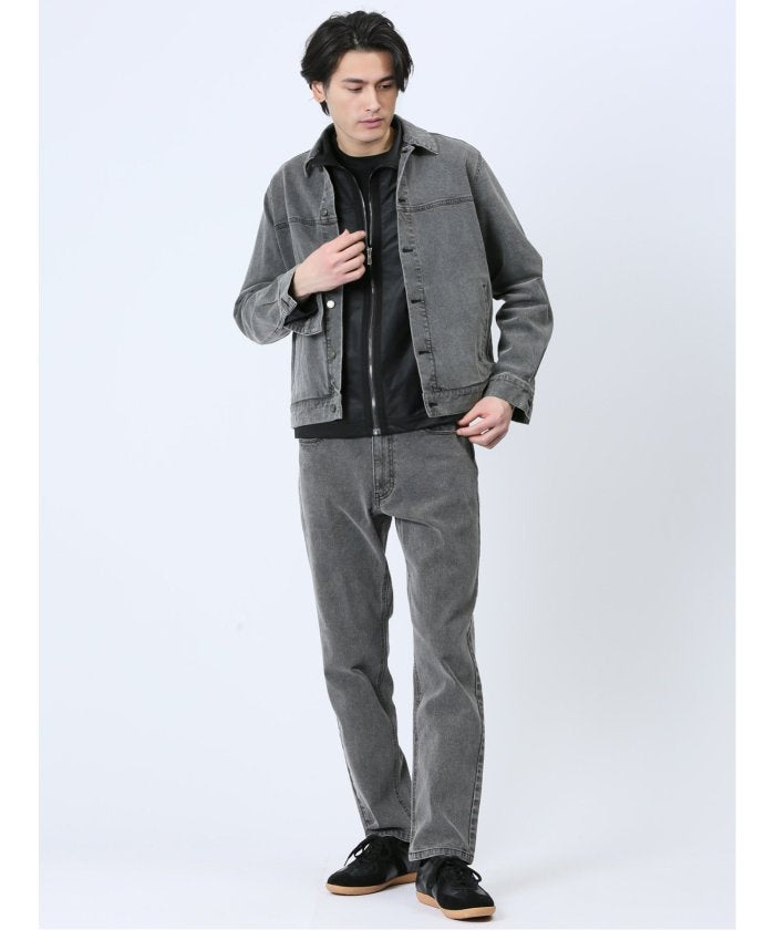 タカキュー TAKA-Q ストレッチデニム スリムパンツ(セットアップ可能) メンズ パンツ ボトム ストレッチ 伸びる カジュアル ビジネス 通勤 仕事 （グレー） グレー