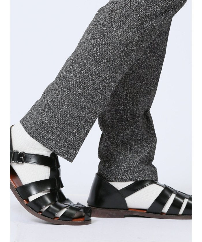 軽量 スリムフィット ノータックパンツ プリント黒(セットアップ可能) メンズ パンツ ボトム ストレッチ 伸びる カジュアル ビジネス 通勤 仕事 ジャケパン （黒） 黒