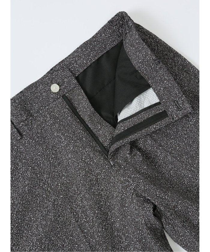 軽量 スリムフィット ノータックパンツ プリント黒(セットアップ可能) メンズ パンツ ボトム ストレッチ 伸びる カジュアル ビジネス 通勤 仕事 ジャケパン （黒） 黒