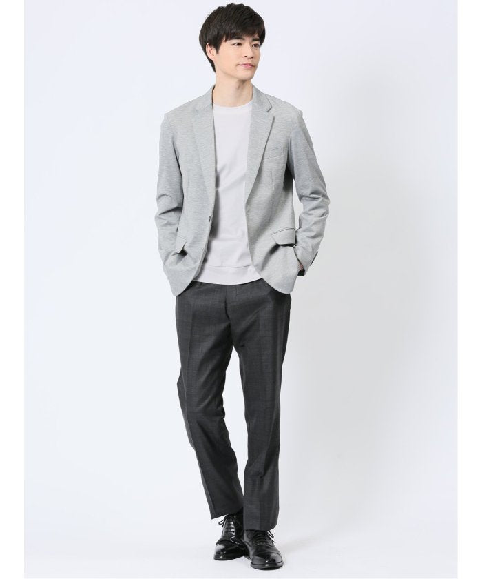 【DRESS TーSHIRT】綿ストレッチ モックネック長袖Tシャツ （青） メンズ Tシャツ カットソー カジュアル インナー トップス ギフト プレゼント 青