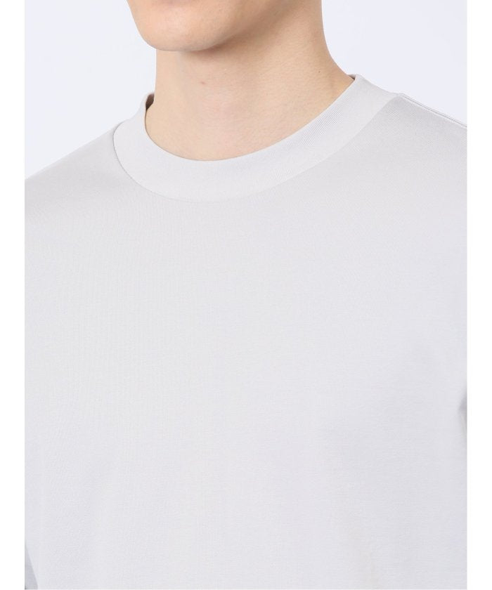 【DRESS TーSHIRT】綿ストレッチ モックネック長袖Tシャツ （青） メンズ Tシャツ カットソー カジュアル インナー トップス ギフト プレゼント 青