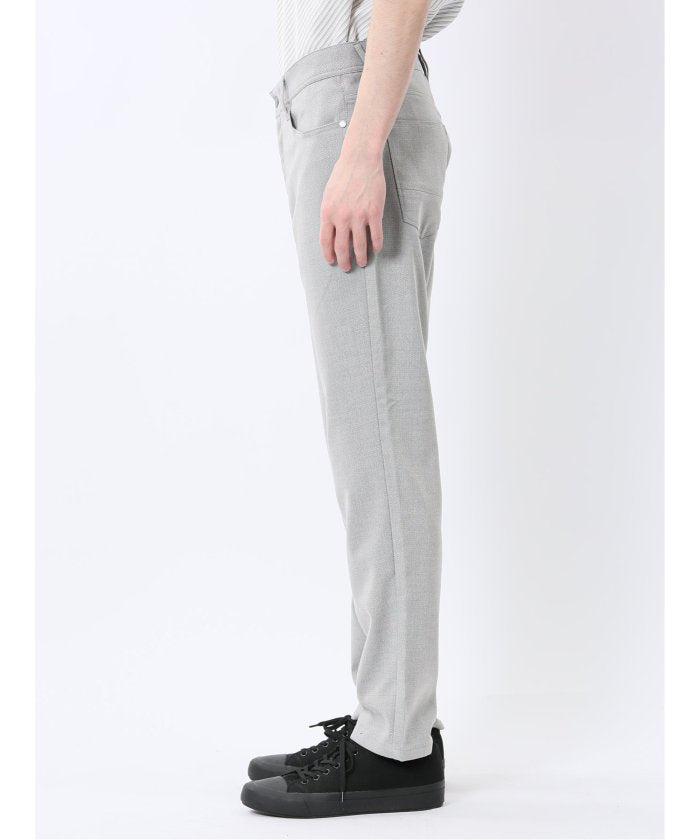 ストレッチヘリンボン スリムパンツ （グレー） メンズ パンツ ボトム ストレッチ カジュアル ビジネス 通勤 仕事 グレー