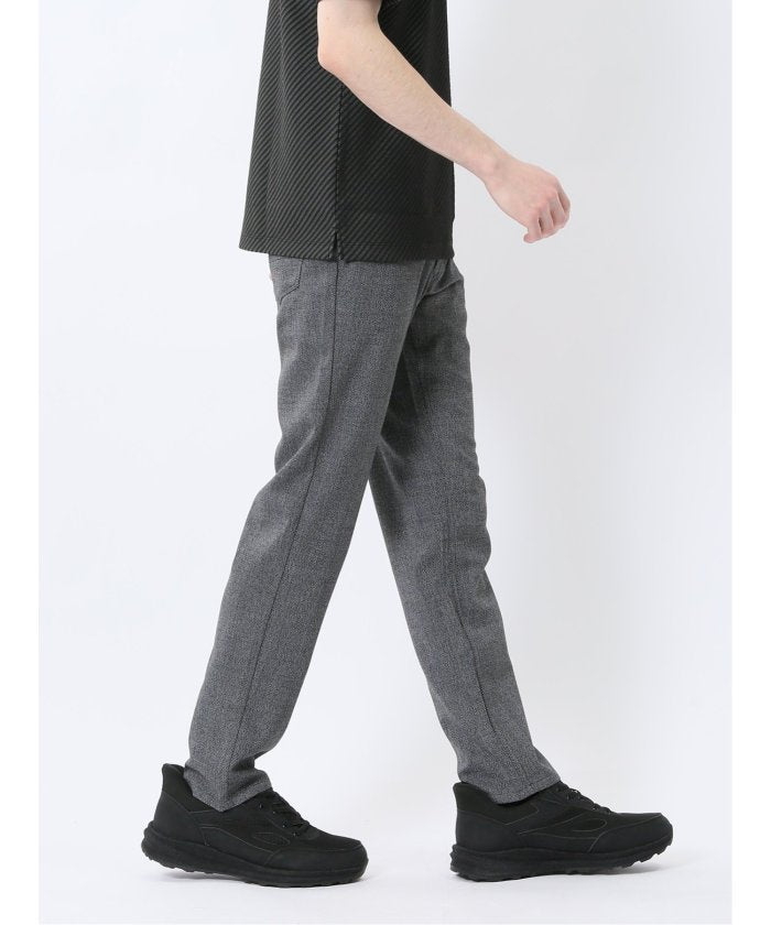 ストレッチヘリンボン スリムパンツ （グレー） メンズ パンツ ボトム ストレッチ カジュアル ビジネス 通勤 仕事 グレー