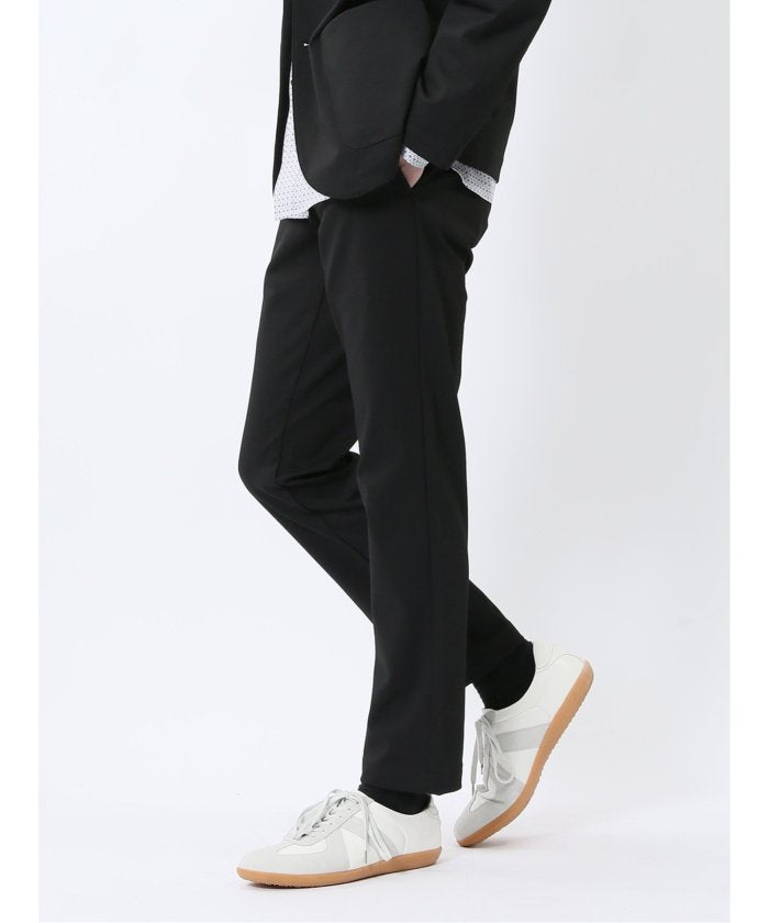 クロスストレッチ テーパードパンツ(セットアップ可能) （黒） メンズ パンツ ボトム ストレッチ カジュアル ビジネス 通勤 仕事 紺