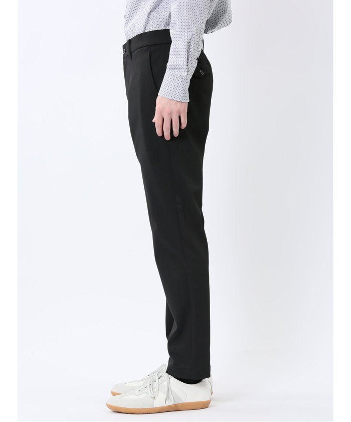 クロスストレッチ テーパードパンツ(セットアップ可能) （黒） メンズ パンツ ボトム ストレッチ カジュアル ビジネス 通勤 仕事 紺