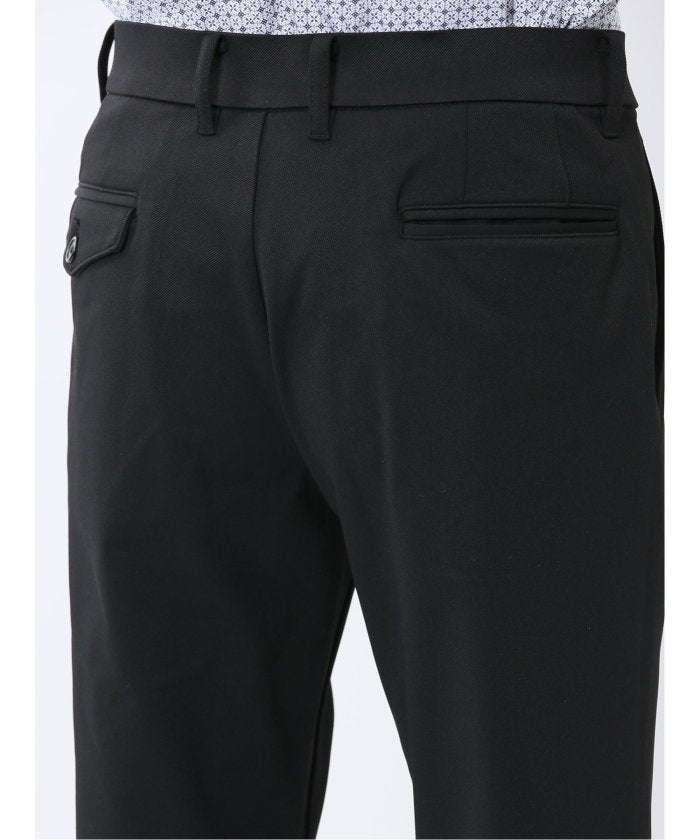 クロスストレッチ テーパードパンツ(セットアップ可能) （黒） メンズ パンツ ボトム ストレッチ カジュアル ビジネス 通勤 仕事 紺