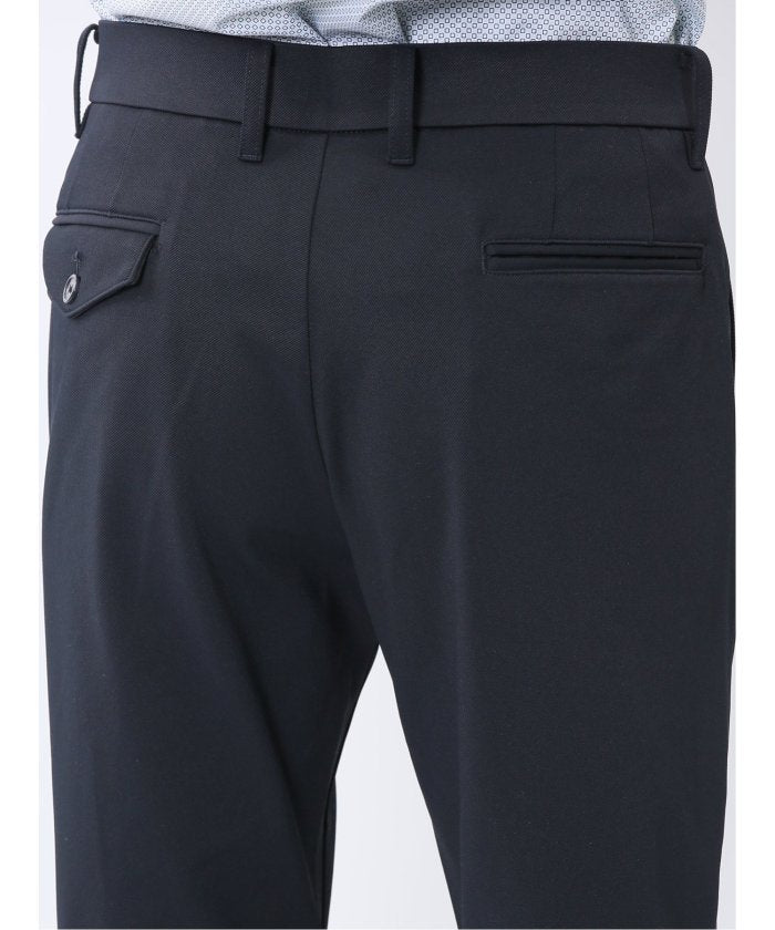 クロスストレッチ テーパードパンツ(セットアップ可能) （黒） メンズ パンツ ボトム ストレッチ カジュアル ビジネス 通勤 仕事 紺