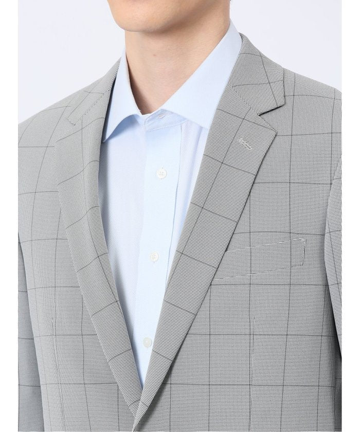 タカキュー TAKA-Q ストレッチウォッシャブル スリムフィット 2ボタン2ピーススーツ チェックライトグレー （ライトグレー） ライトグレー