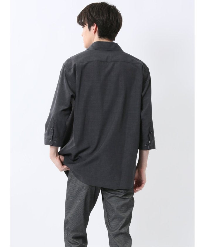 TechLinen プルオーバー 7分袖シャツ （ベージュ） メンズ シャツ カジュアル トップス インナー 半袖 5分袖 ギフト プレゼント ライトアウター カーディガン アウター ベージュ