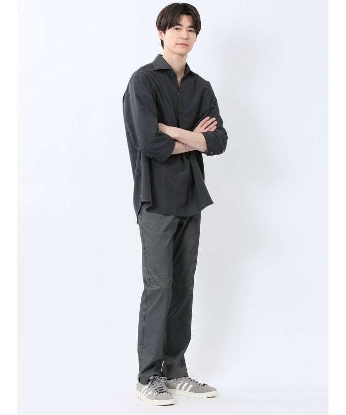 TechLinen プルオーバー 7分袖シャツ （ベージュ） メンズ シャツ カジュアル トップス インナー 半袖 5分袖 ギフト プレゼント ライトアウター カーディガン アウター ベージュ