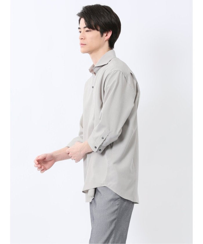 TechLinen プルオーバー 7分袖シャツ （ベージュ） メンズ シャツ カジュアル トップス インナー 半袖 5分袖 ギフト プレゼント ライトアウター カーディガン アウター ベージュ