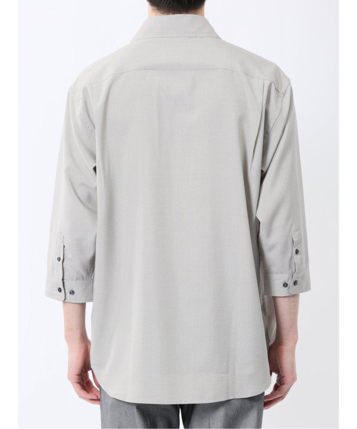 TechLinen プルオーバー 7分袖シャツ （ベージュ） メンズ シャツ カジュアル トップス インナー 半袖 5分袖 ギフト プレゼント ライトアウター カーディガン アウター ベージュ