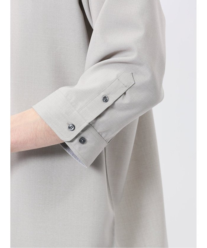 TechLinen プルオーバー 7分袖シャツ （ベージュ） メンズ シャツ カジュアル トップス インナー 半袖 5分袖 ギフト プレゼント ライトアウター カーディガン アウター ベージュ