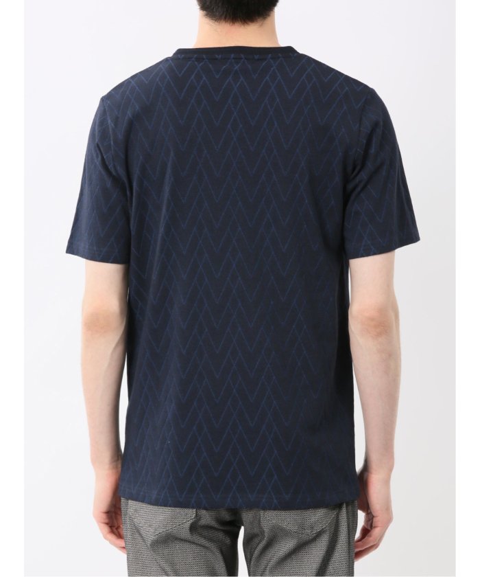 プレーティングジャガード Vネック半袖Tシャツ （ライトグレー） メンズ Tシャツ カットソー カジュアル インナー トップス ギフト プレゼント ライトグレー