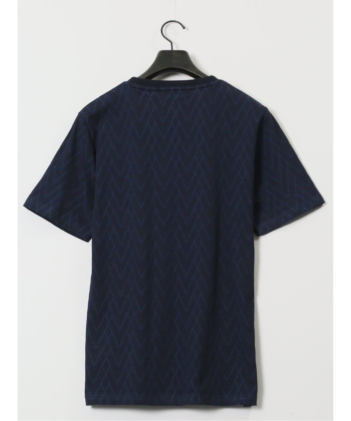 プレーティングジャガード Vネック半袖Tシャツ （ライトグレー） メンズ Tシャツ カットソー カジュアル インナー トップス ギフト プレゼント ライトグレー