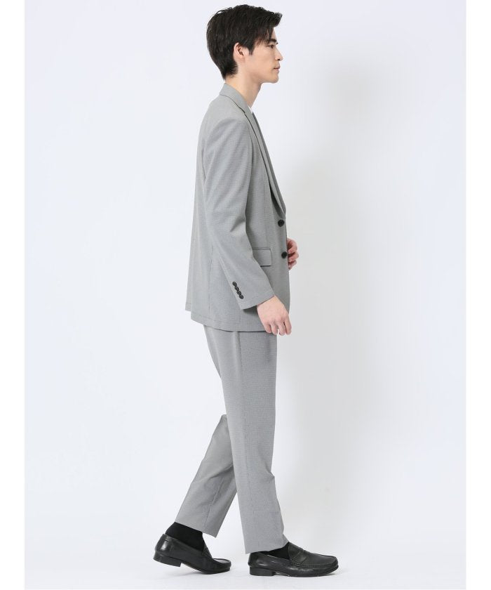 タカキュー TAKA-Q 軽量ストレッチ レギュラーフィット 2ボタン2ピーススーツ 千鳥シロ×クロ （チドリ） チドリ