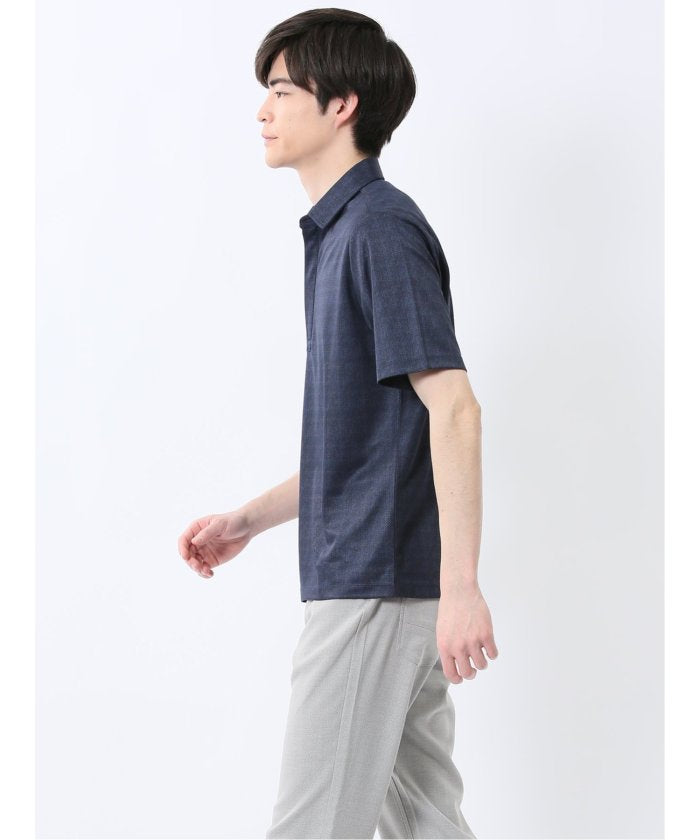 タカキュー TAKA-Q ファスナー使い 半袖ポロシャツ （紺） メンズ ポロシャツ カットソー ワイシャツ カジュアル インナー ビジネス ギフト プレゼント ゴルフ 通勤 仕事 紺