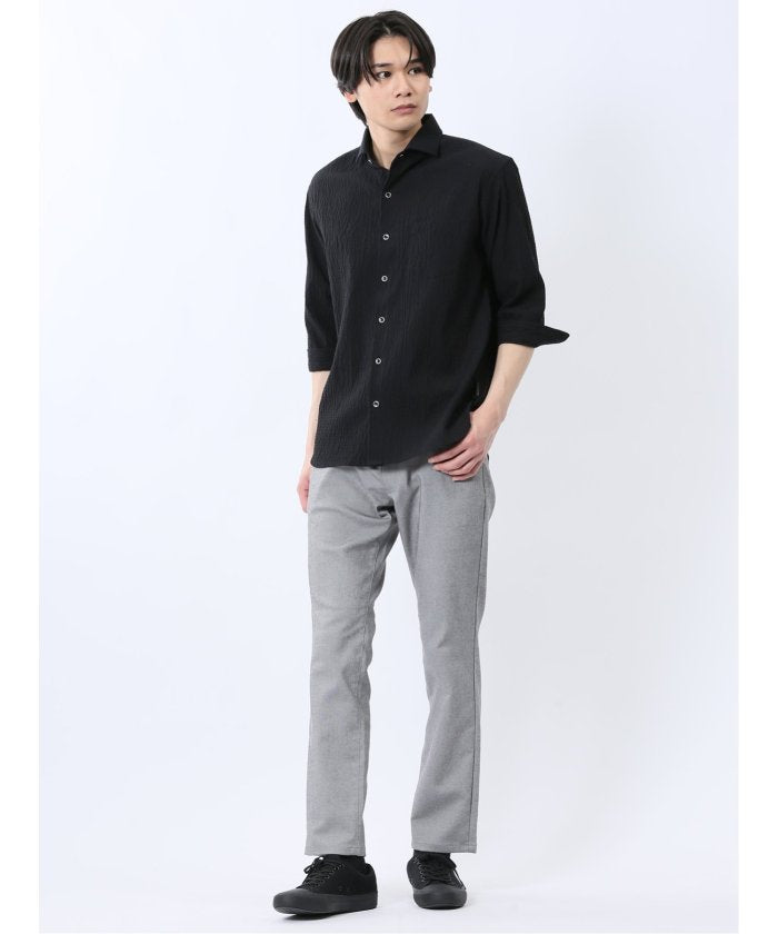 クロスストレッチ+クール スリムパンツ 股下82cm （グレー） メンズ パンツ ボトム ストレッチ カジュアル ビジネス 通勤 仕事 グレー