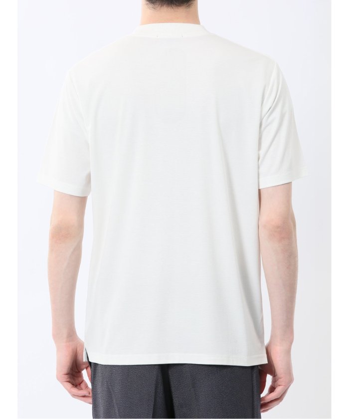 【DRESS TーSHIRT】レーヨン混ストレッチ スロープネック半袖Tシャツ （白） メンズ Tシャツ カットソー カジュアル インナー トップス ギフト プレゼント 白