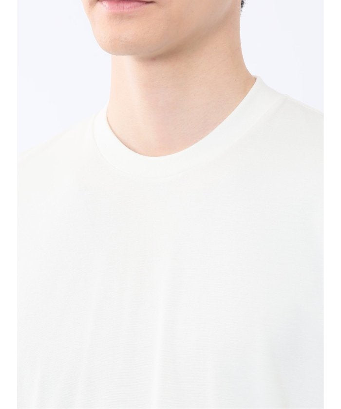 【DRESS TーSHIRT】レーヨン混ストレッチ スロープネック半袖Tシャツ （白） メンズ Tシャツ カットソー カジュアル インナー トップス ギフト プレゼント 白