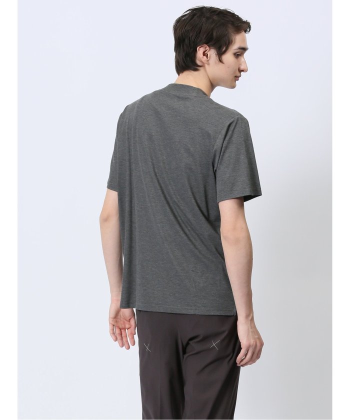 【DRESS TーSHIRT】レーヨン混ストレッチ スロープネック半袖Tシャツ （白） メンズ Tシャツ カットソー カジュアル インナー トップス ギフト プレゼント 白