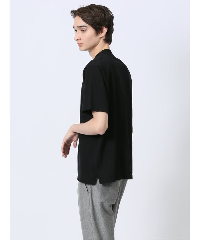 【DRESS TーSHIRT】レーヨン混ストレッチ スロープネック半袖Tシャツ （白） メンズ Tシャツ カットソー カジュアル インナー トップス ギフト プレゼント 白