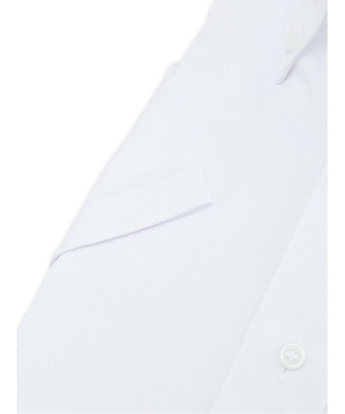 形態安定 吸水速乾 スタンダードフィット ボタンダウン半袖シャツ （白） 半袖 シャツ メンズ ワイシャツ ビジネス ノーアイロン 形態安定 yシャツ 速乾 白