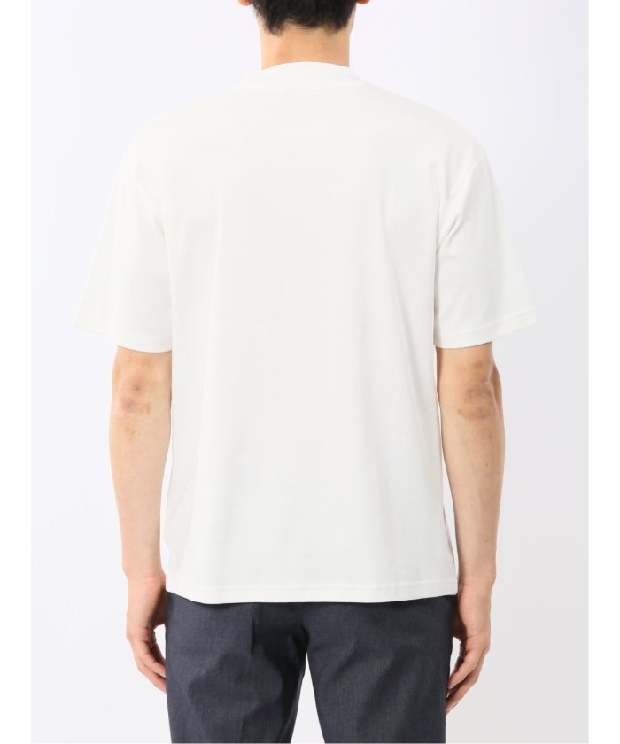タカキュー TAKA-Q 【DRESS T-SHIRT】シルケットコットン スロープネック半袖Tシャツ （白） 白