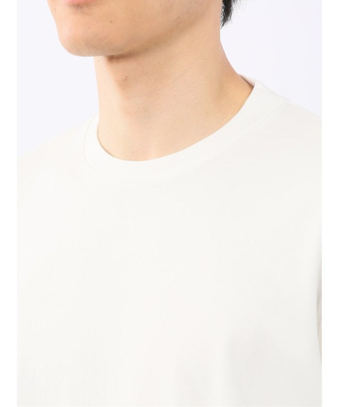 タカキュー TAKA-Q 【DRESS T-SHIRT】シルケットコットン スロープネック半袖Tシャツ （白） 白