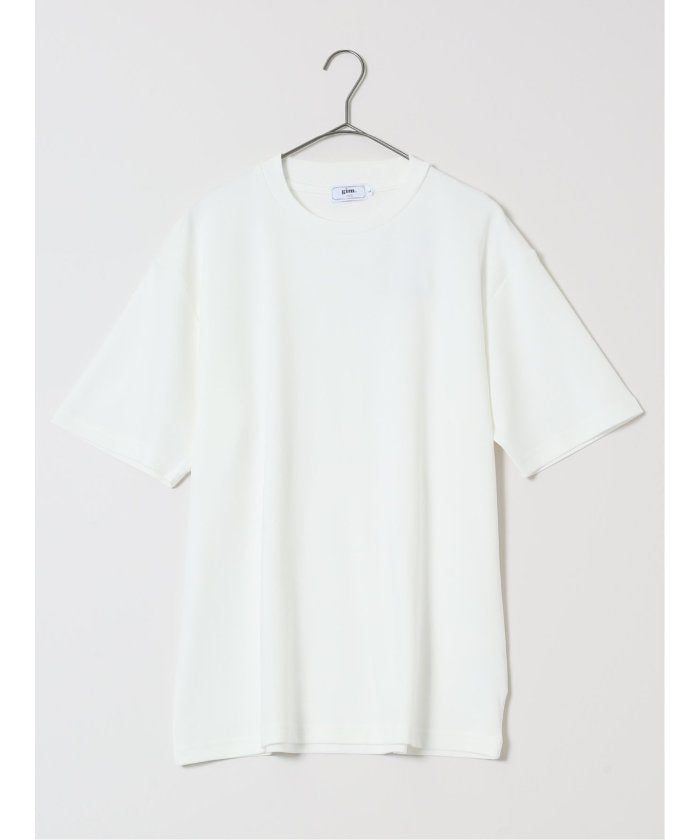 タカキュー TAKA-Q 【DRESS T-SHIRT】シルケットコットン スロープネック半袖Tシャツ （白） 白