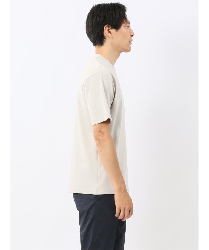 タカキュー TAKA-Q 【DRESS T-SHIRT】シルケットコットン スロープネック半袖Tシャツ （白） 白