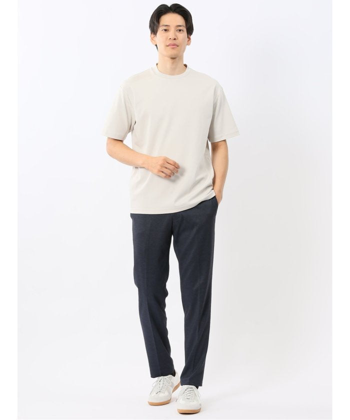 タカキュー TAKA-Q 【DRESS T-SHIRT】シルケットコットン スロープネック半袖Tシャツ （白） 白