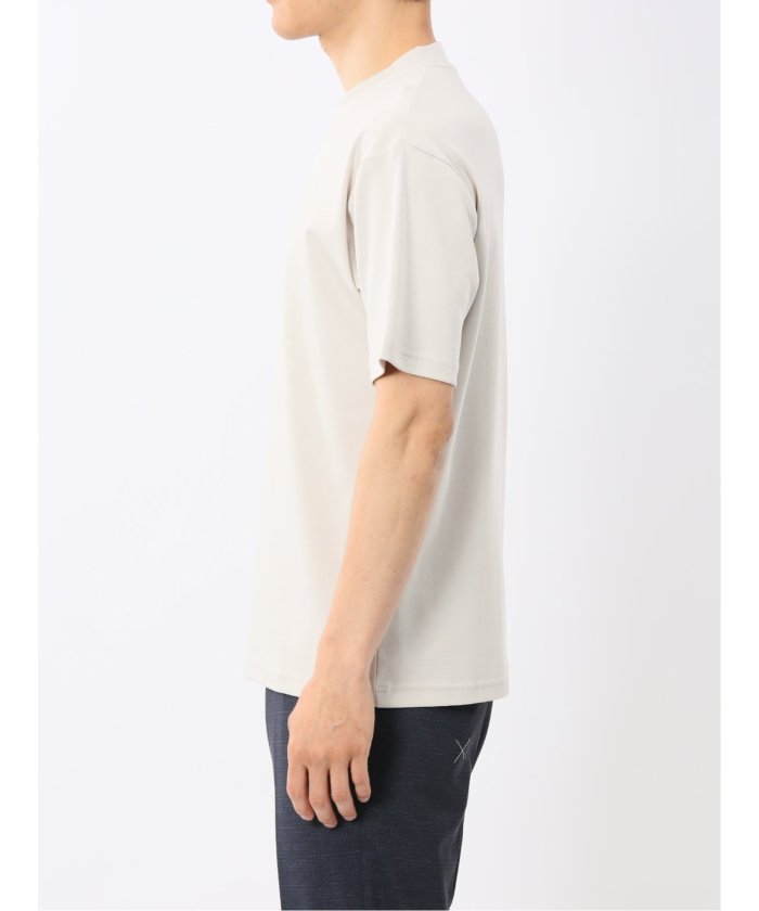 タカキュー TAKA-Q 【DRESS T-SHIRT】シルケットコットン スロープネック半袖Tシャツ （白） 白