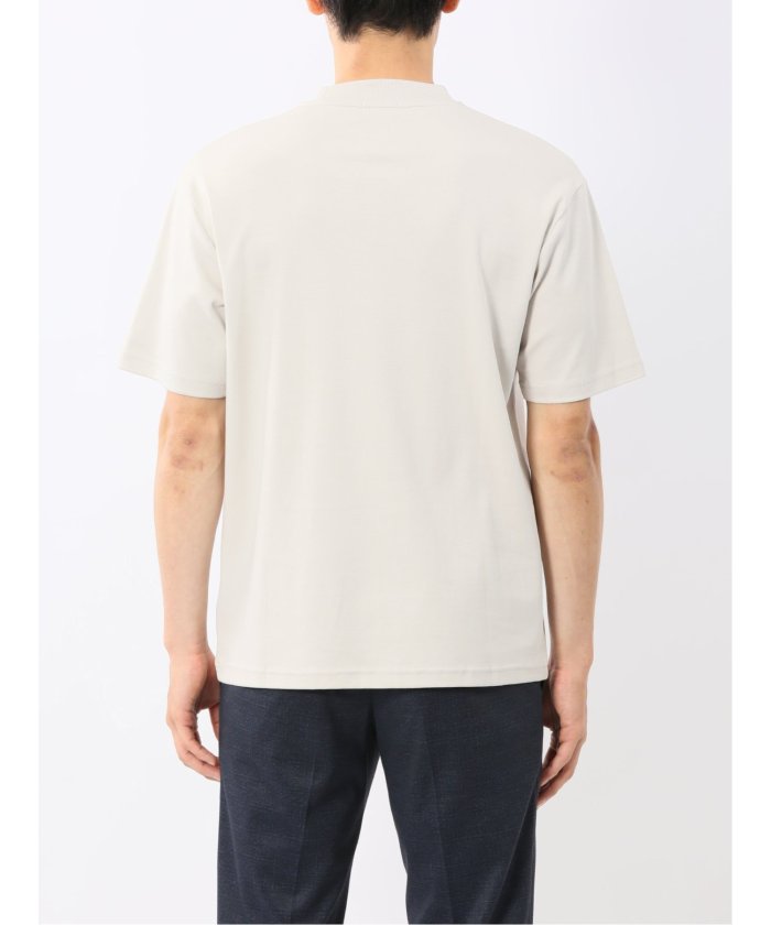 タカキュー TAKA-Q 【DRESS T-SHIRT】シルケットコットン スロープネック半袖Tシャツ （白） 白