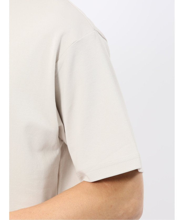 タカキュー TAKA-Q 【DRESS T-SHIRT】シルケットコットン スロープネック半袖Tシャツ （白） 白