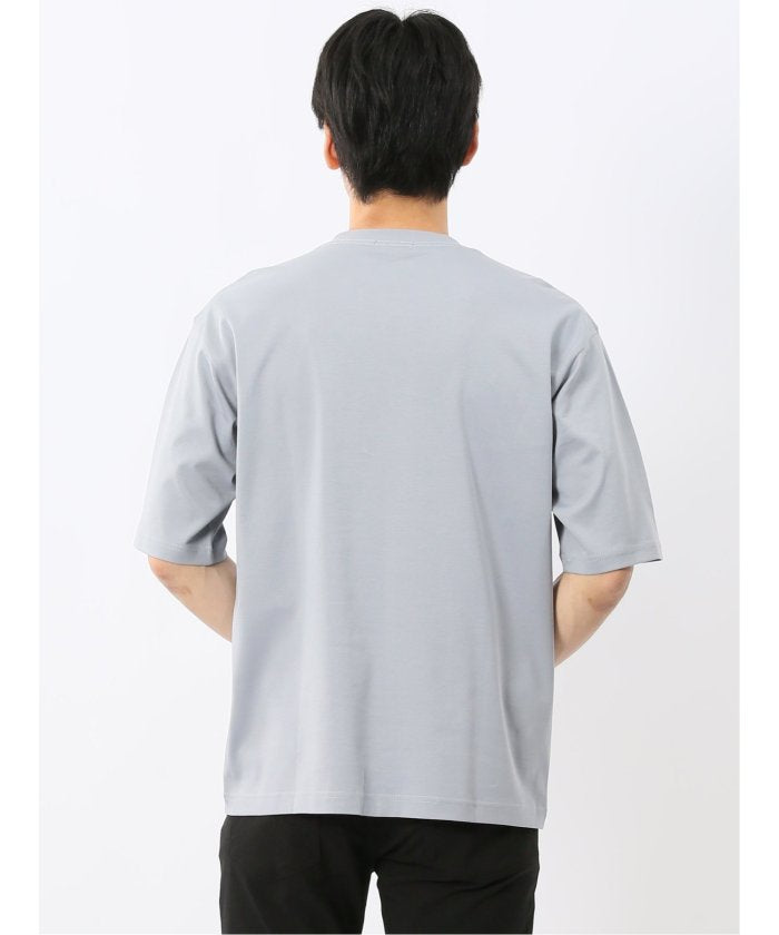 タカキュー TAKA-Q 綿100％ ロゴ刺繍 クルーネック半袖Tシャツ （青） 青