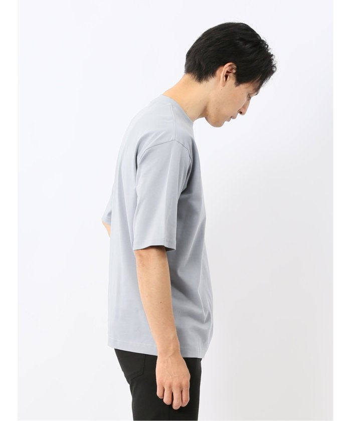 タカキュー TAKA-Q 綿100％ ロゴ刺繍 クルーネック半袖Tシャツ （青） 青