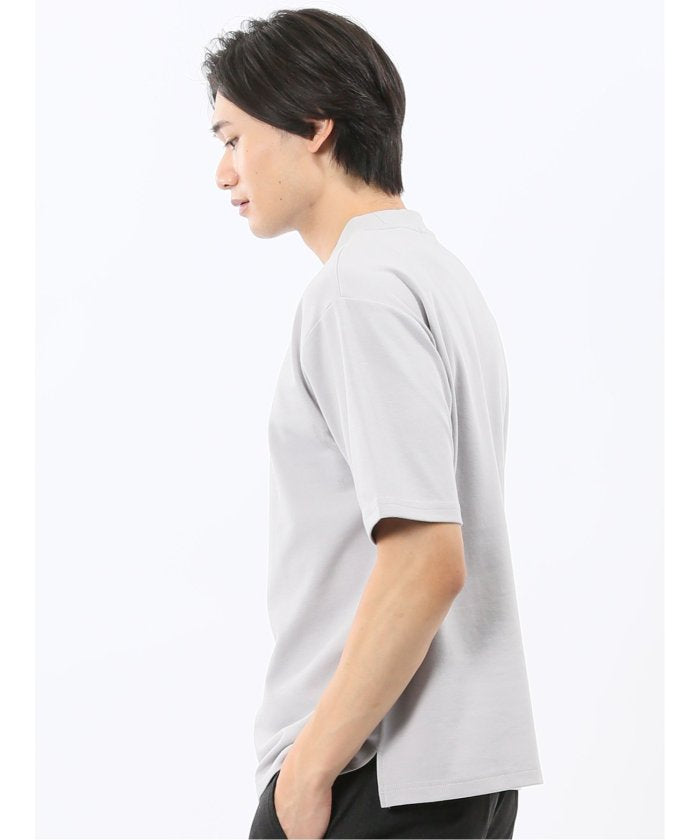 タカキュー TAKA-Q ダブルフェイス ポンチ クルーネック半袖Tシャツ （紺） 紺