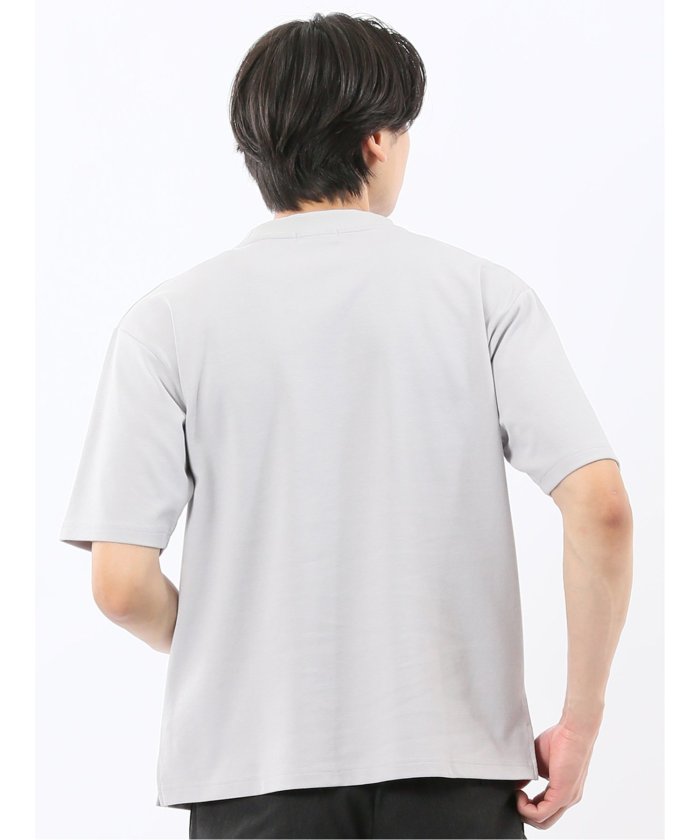 タカキュー TAKA-Q ダブルフェイス ポンチ クルーネック半袖Tシャツ （紺） 紺