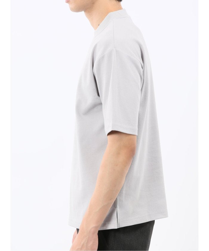 タカキュー TAKA-Q ダブルフェイス ポンチ クルーネック半袖Tシャツ （紺） 紺