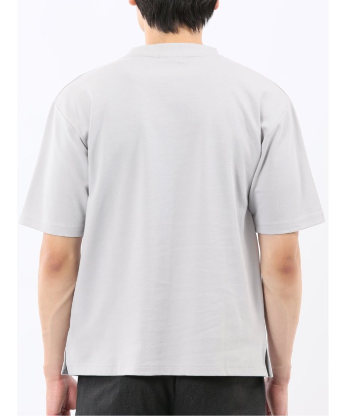 タカキュー TAKA-Q ダブルフェイス ポンチ クルーネック半袖Tシャツ （紺） 紺