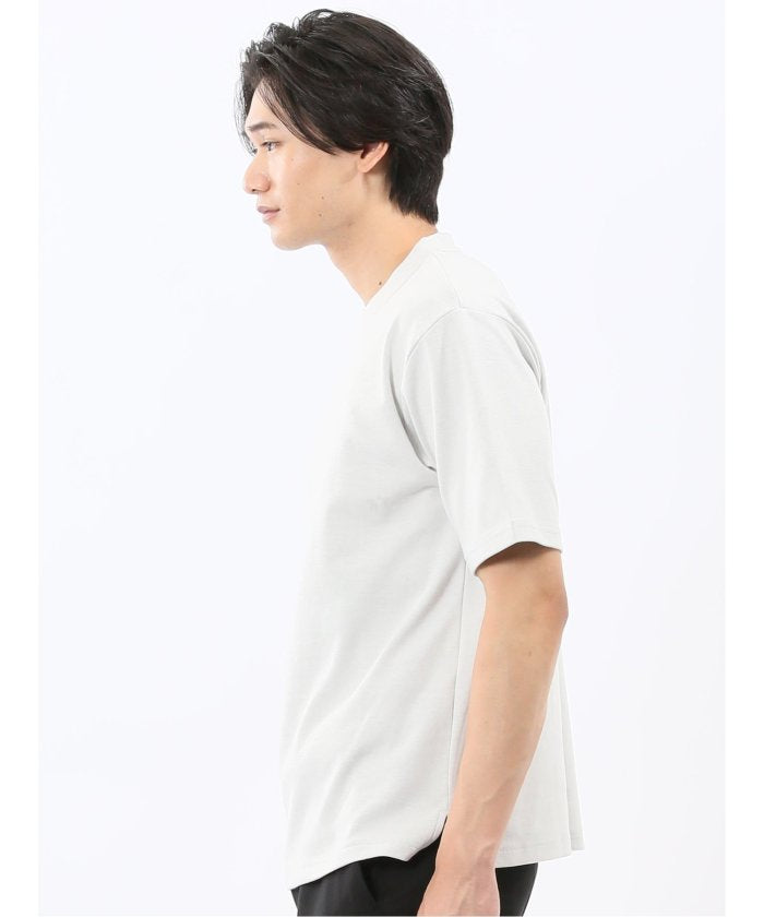タカキュー TAKA-Q ダブルフェイス ポンチ クルーネック半袖Tシャツ （紺） 紺