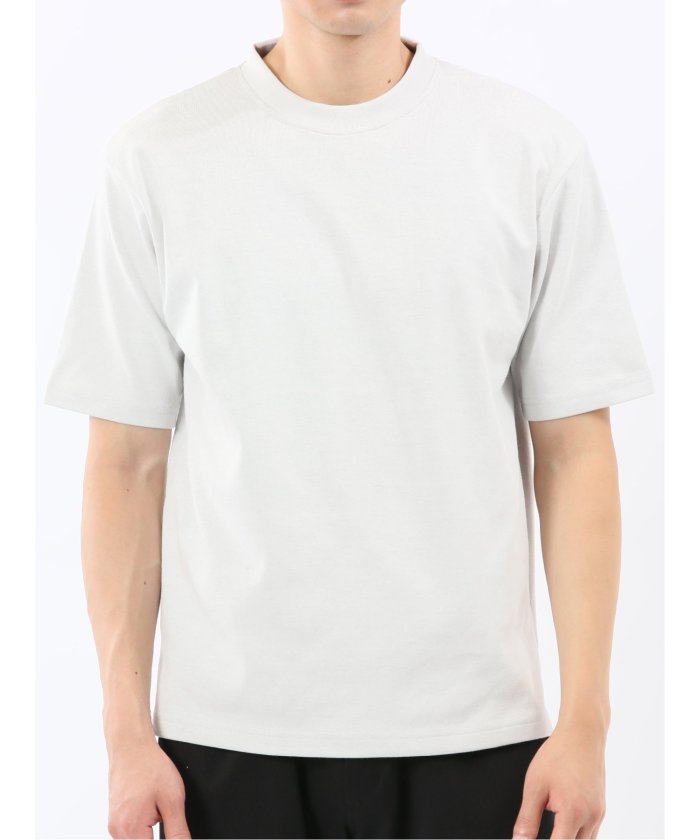 タカキュー TAKA-Q ダブルフェイス ポンチ クルーネック半袖Tシャツ （紺） 紺
