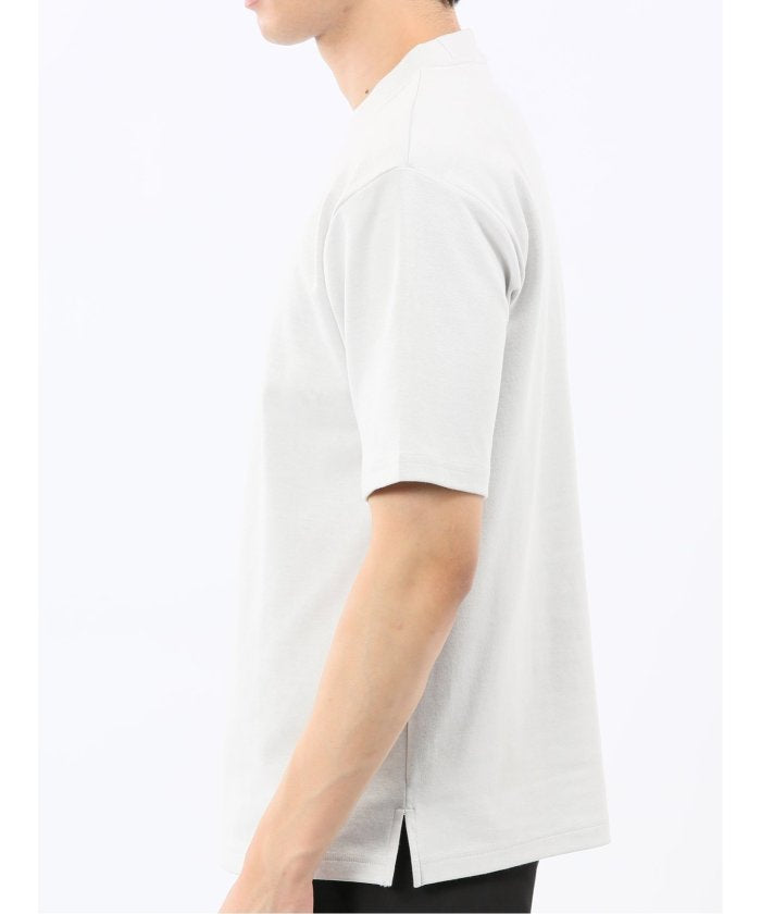 タカキュー TAKA-Q ダブルフェイス ポンチ クルーネック半袖Tシャツ （紺） 紺