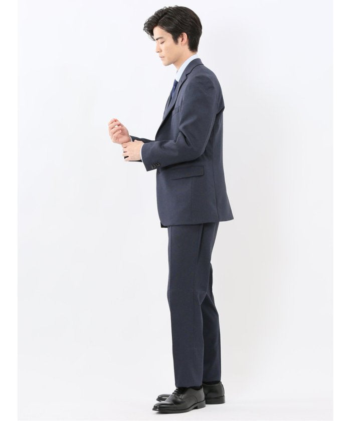 タカキュー TAKA-Q ストレッチウォッシャブル レギュラーフィット 2ボタン2ピーススーツ 組織紺 （紺） 紺