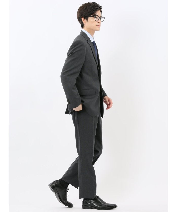タカキュー TAKA-Q ストレッチウォッシャブル レギュラーフィット 2ボタン2ピーススーツ 組織グレー （グレー） グレー