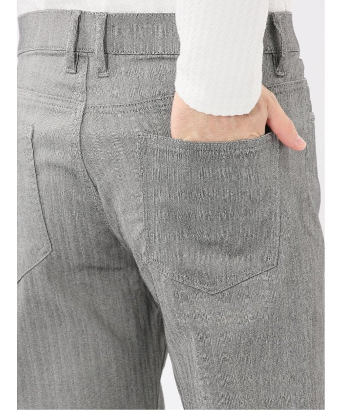 タカキュー TAKA-Q クロスストレッチ スリムパンツ ヘリンボン （紺） 紺
