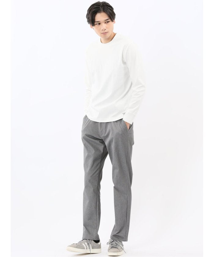 タカキュー TAKA-Q 【DRESS T-SHIRT】シルケットスムス スロープネック 長袖Tシャツ （紺） 紺